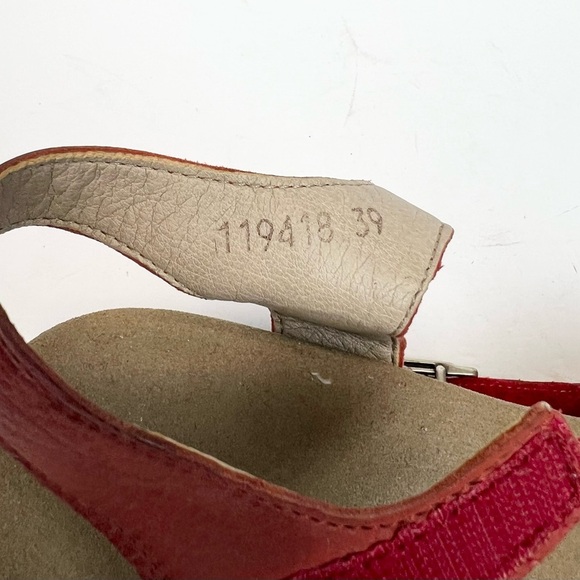 Romika Nevis 05 Red Leather Wedge Sandals Adjustable Straps & Cutout Size 8.5 - Picture 6 of 9